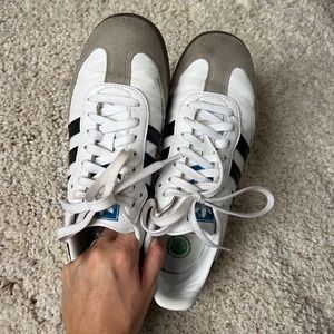 Adidas Sambas gum, white, black - used